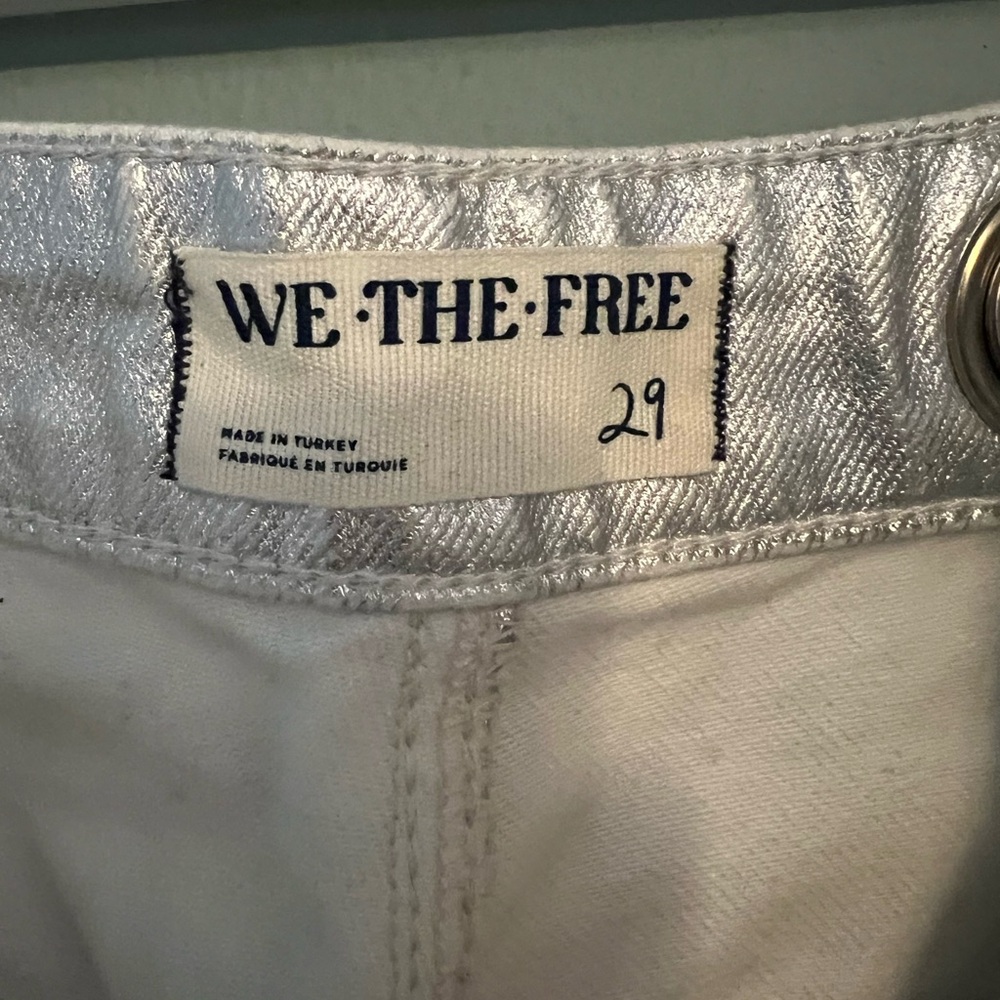 Free People Moxie Metallic Barrel Jeans - Picture 4 of 9